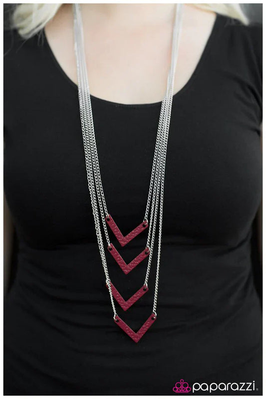 Paparazzi Necklace ~ Throw Caution to the Wind - Red