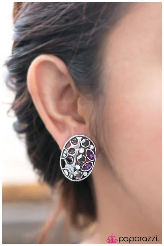 Paparazzi Earring ~ All The Kings Horses and All The Kings Men - Purple