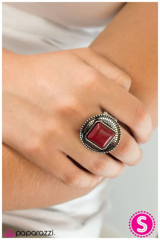 Paparazzi Ring ~ Pulling Rank - Red