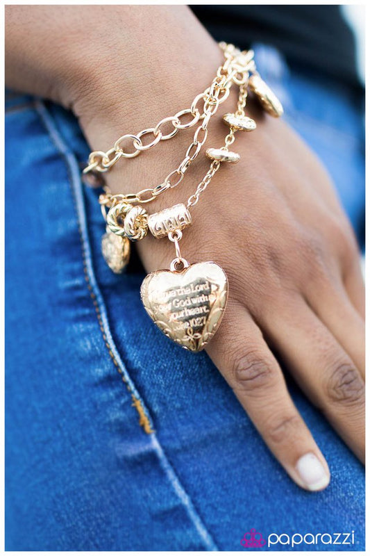 Paparazzi Bracelet ~ After My Own Heart - Gold