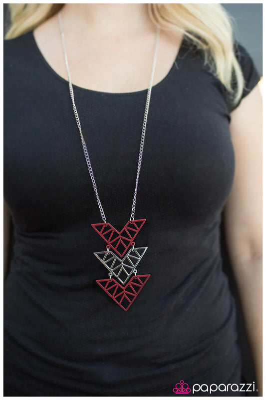 Paparazzi Necklace ~ All Signs Point to Yes - Red