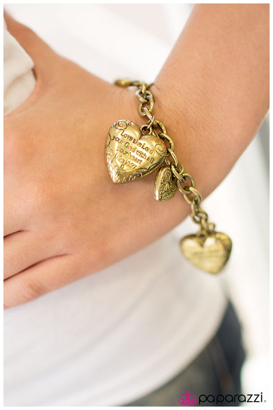Paparazzi Bracelet ~ From the Heart  - Brass