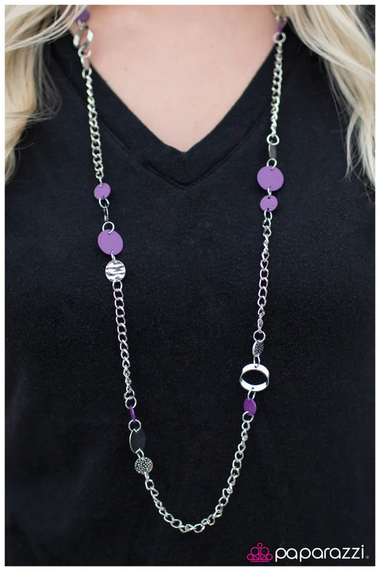 Paparazzi Necklace ~ Casually Dating - Purple