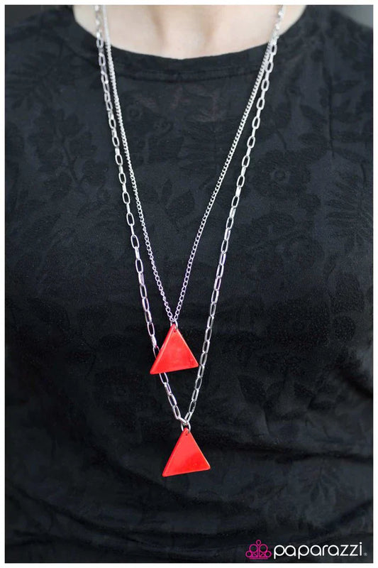 Paparazzi Necklace ~ Red Bermuda - Red