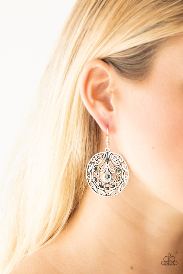 Choose To Sparkle - Green - Paparazzi Earring Image