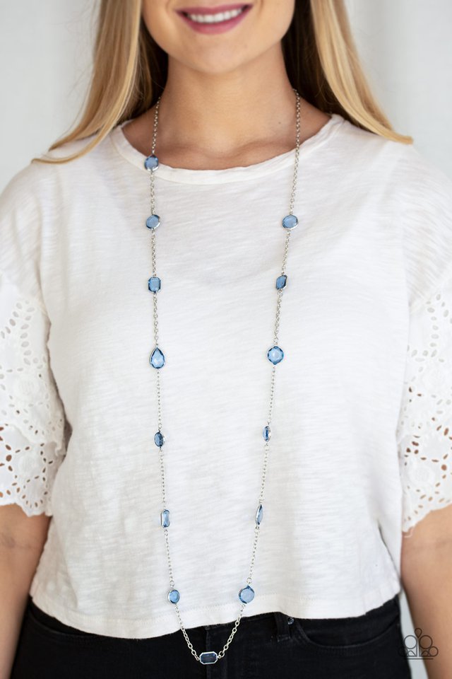 Glassy Glamorous - Blue - Paparazzi Necklace Image