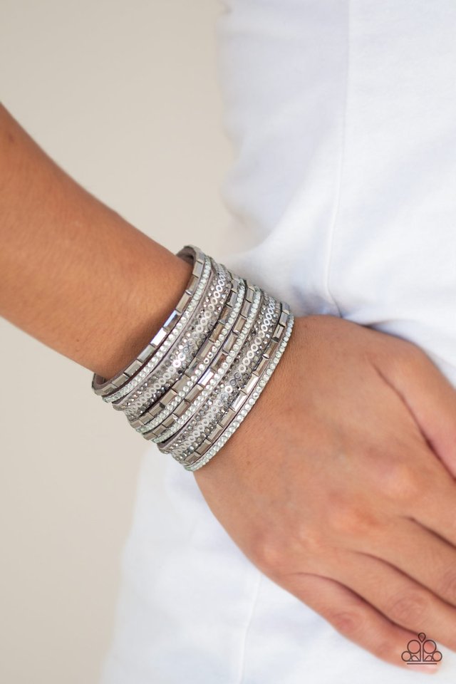 A Wait-and-SEQUIN Attitude - Silver - Paparazzi Bracelet Image