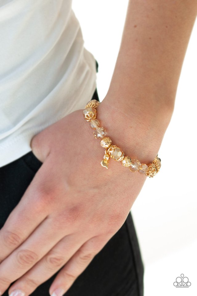 Right On The Romance - Gold - Paparazzi Bracelet Image