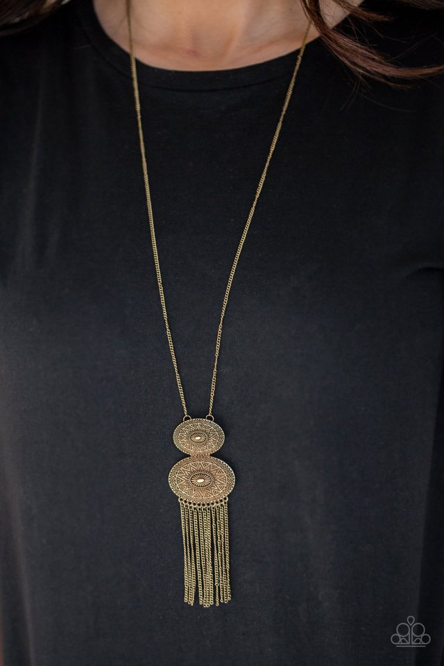 Sun Goddess - Brass - Paparazzi Necklace Image