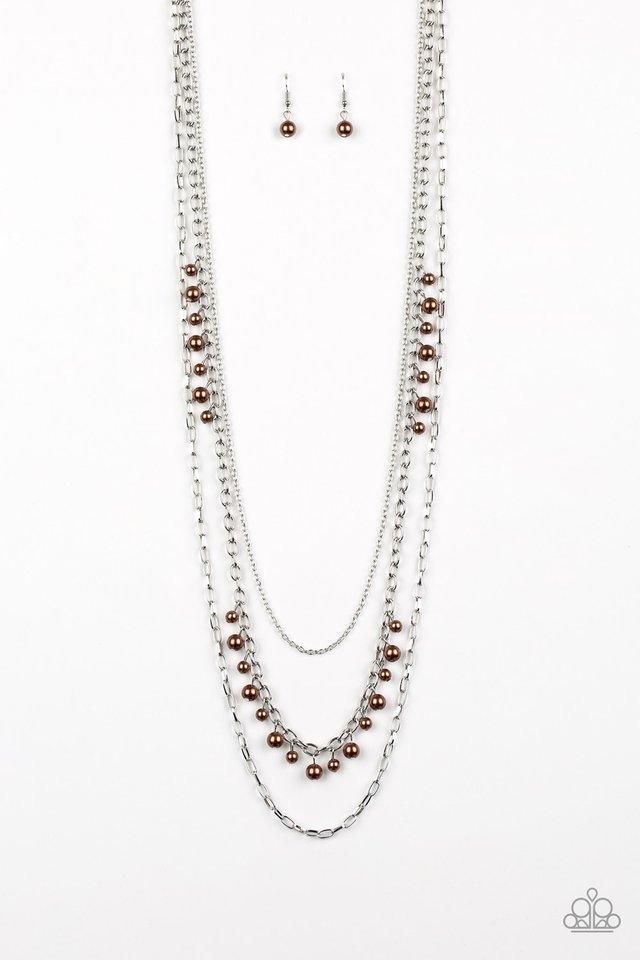 Paparazzi Necklace ~ Pearl Pageant - Brown