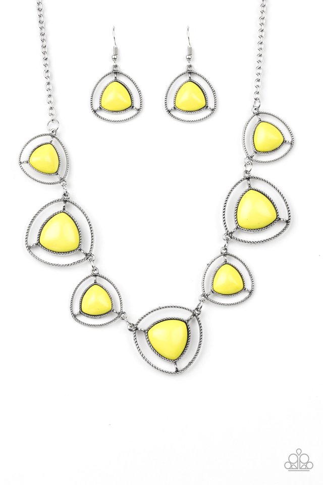 Make A Point - Yellow - Paparazzi Necklace Image