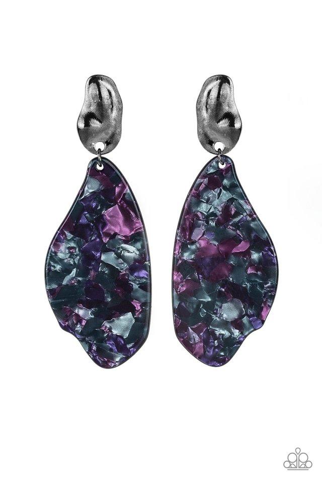 Paparazzi Earring ~ Fish Out Of Water - Purple