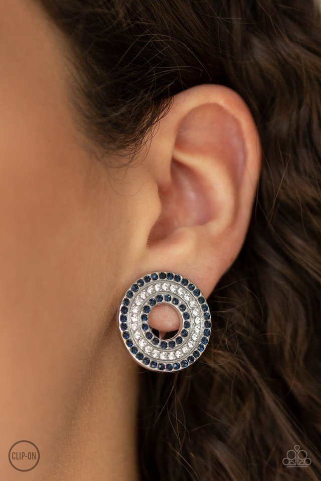 Spun Out On Shimmer - Blue - Paparazzi Earring Image