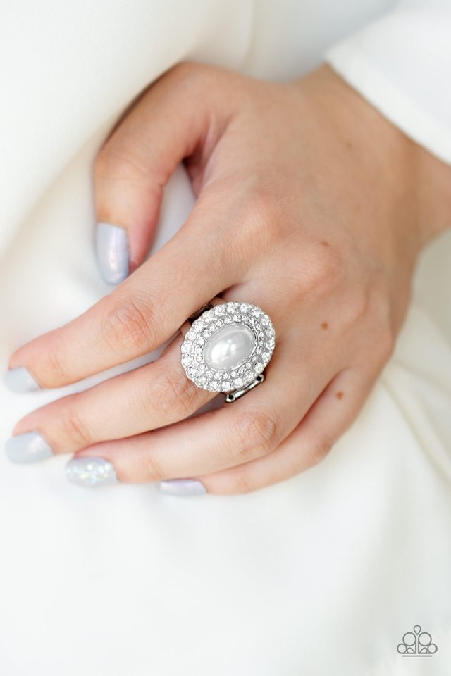 Sprinkle On The Shimmer - White - Paparazzi Ring Image