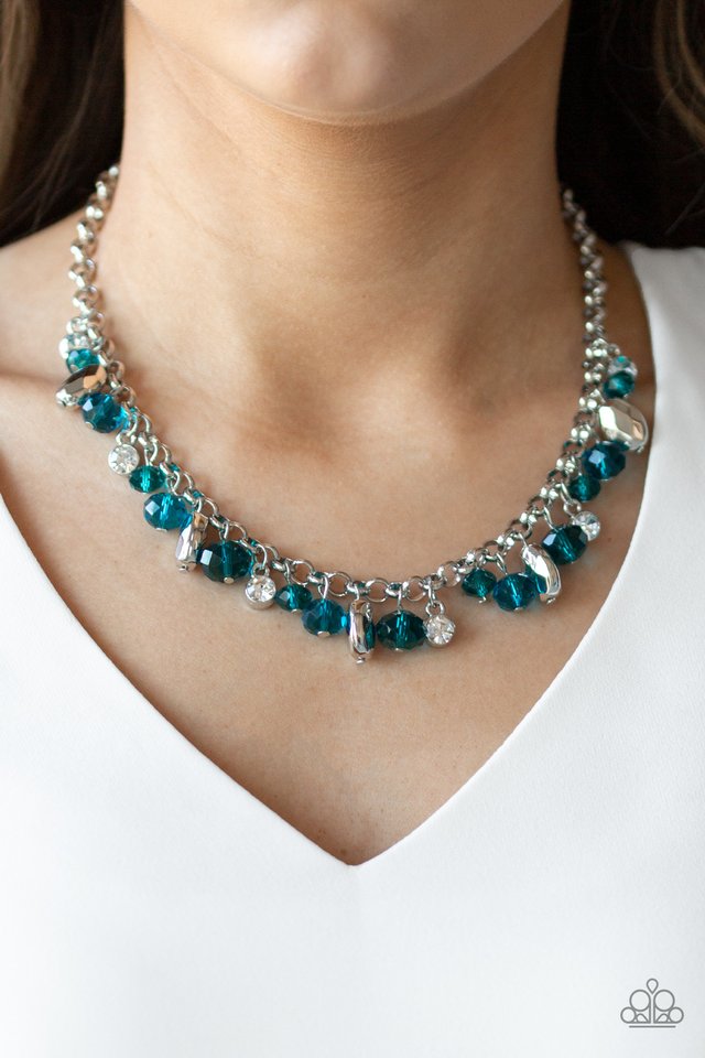 Downstage Dazzle - Blue - Paparazzi Necklace Image