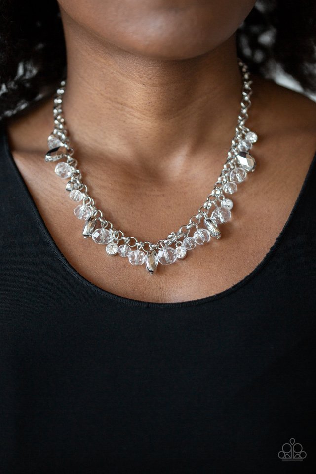 Downstage Dazzle - White - Paparazzi Necklace Image