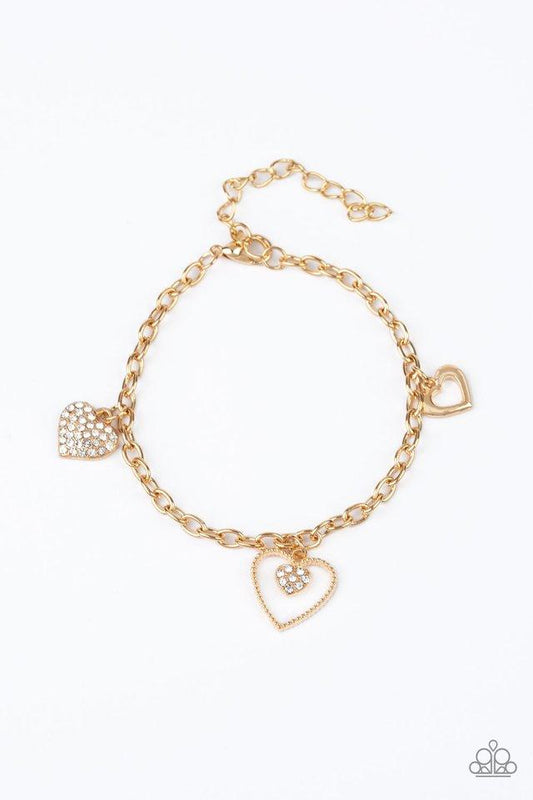 Paparazzi Bracelet ~ Hearts and Harps - Gold
