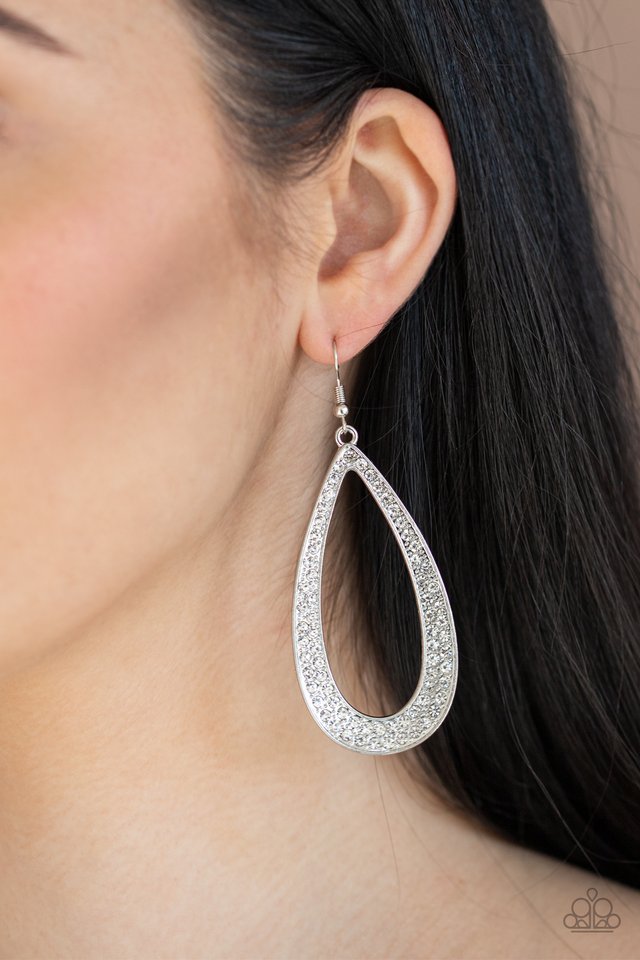 Diamond Distraction - White - Paparazzi Earring Image