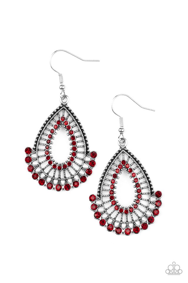 Castle Collection - Red - Paparazzi Earring Image