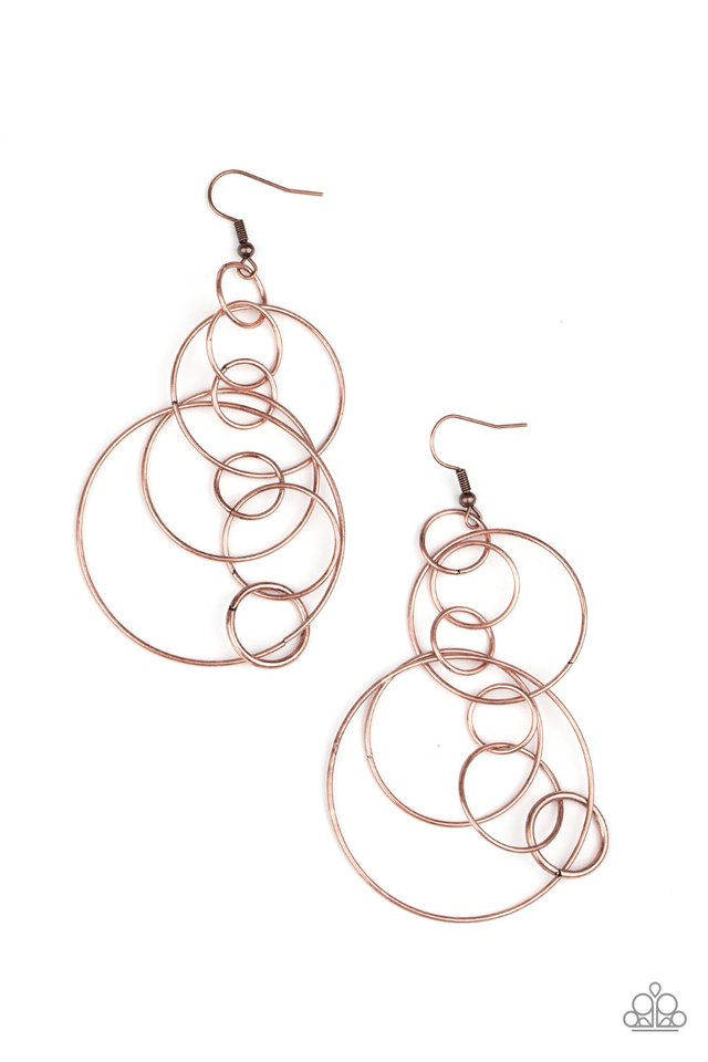 Running Circles Around You - Copper - Paparazzi Earring Image