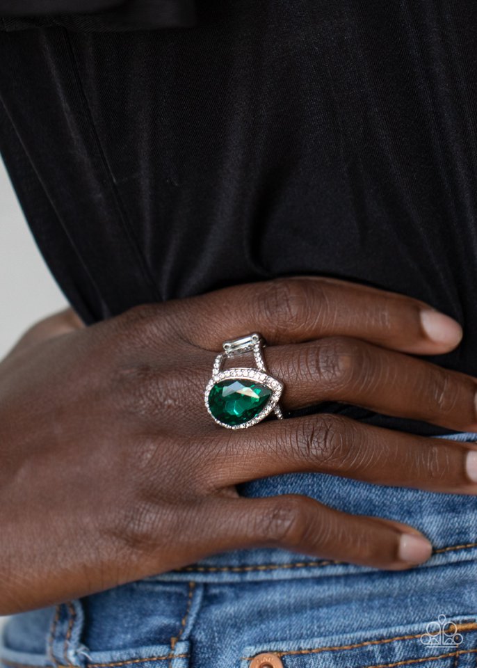 BLINGing Down The House - Green - Paparazzi Ring Image