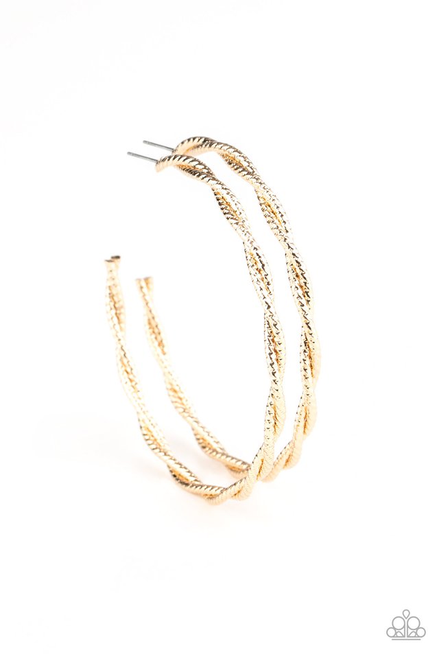 Totally Throttled - Gold - Paparazzi Earring Image