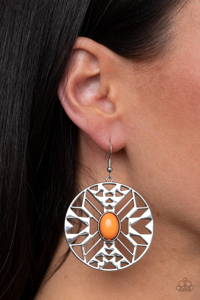 Southwest Walkabout - Orange - Paparazzi Earring Image