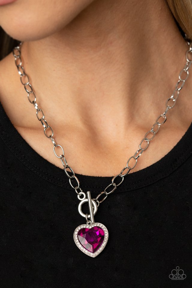 Check Your Heart Rate - Pink - Paparazzi Necklace Image