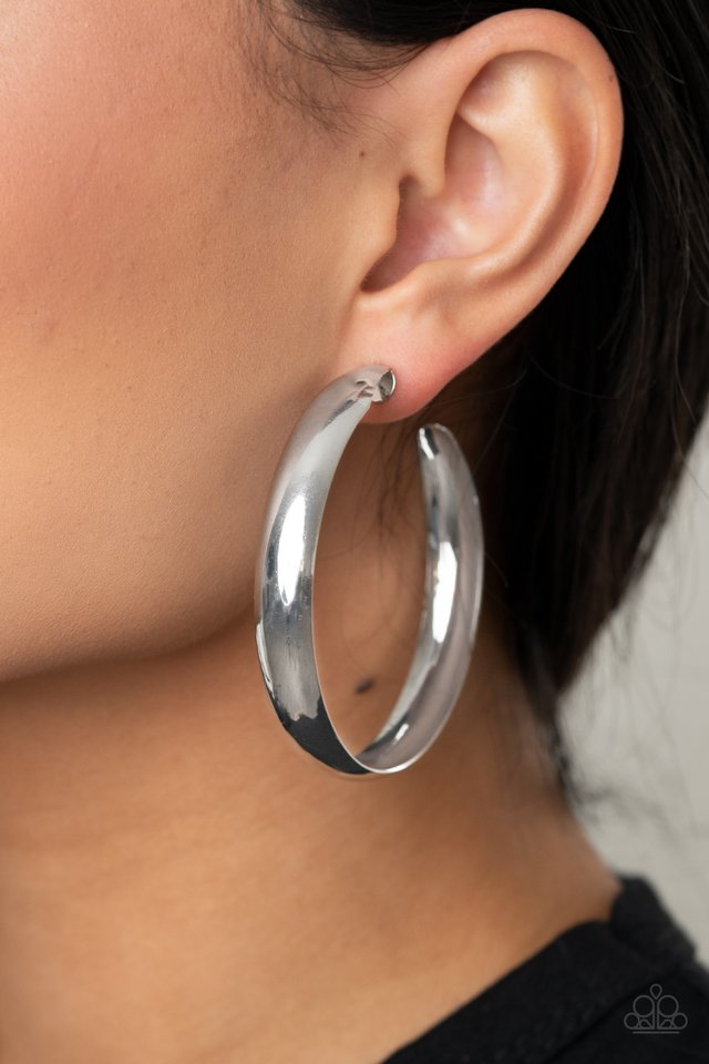 BEVEL In It - Silver - Paparazzi Earring Image
