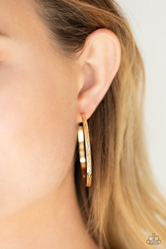 Reporting for Duty - Gold - Paparazzi Earring Image
