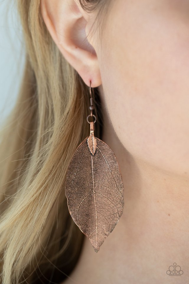 Leafy Legacy - Copper - Paparazzi Earring Image