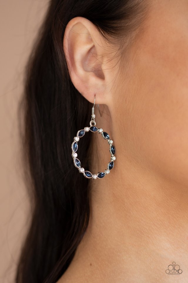 Crystal Circlets - Blue - Paparazzi Earring Image