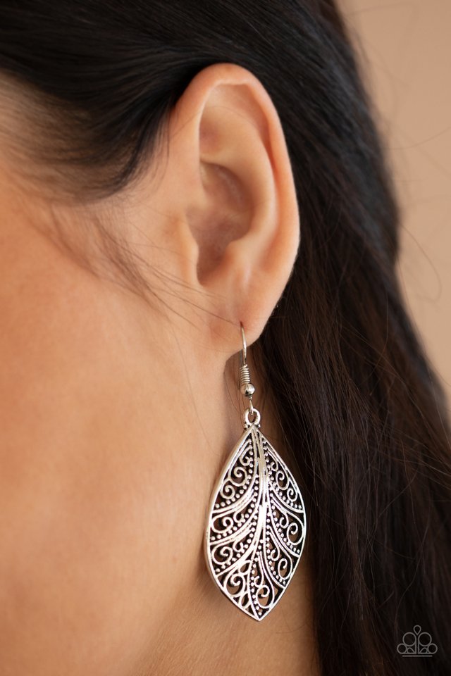 One VINE Day - Silver - Paparazzi Earring Image