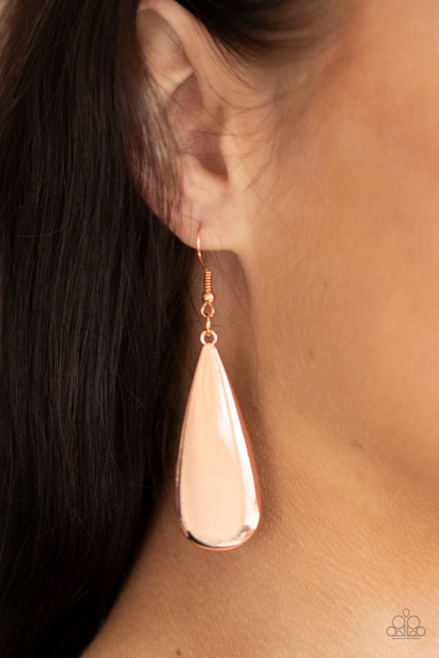 The Drop Off - Copper - Paparazzi Earring Image