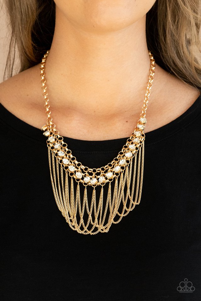 Flaunt Your Fringe - Gold - Paparazzi Necklace Image