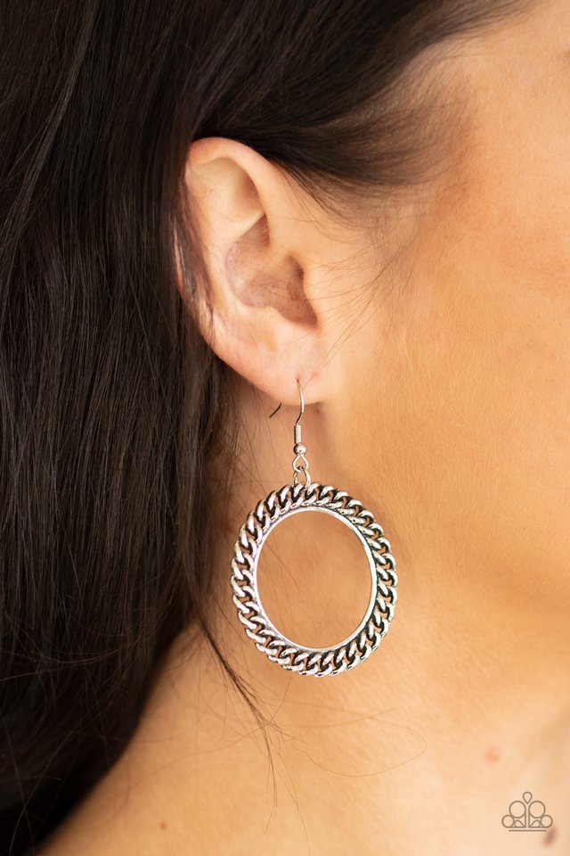 Above The RIMS - Silver - Paparazzi Earring Image