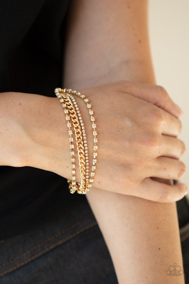 Brilliantly Beaming - Gold - Paparazzi Bracelet Image