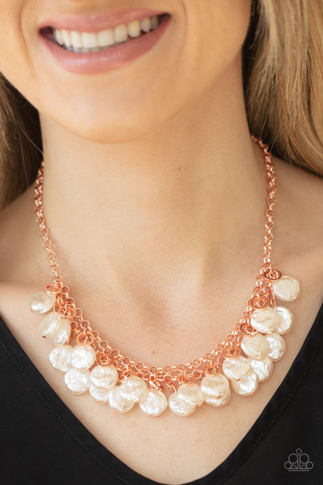 BEACHFRONT and Center - Copper - Paparazzi Necklace Image