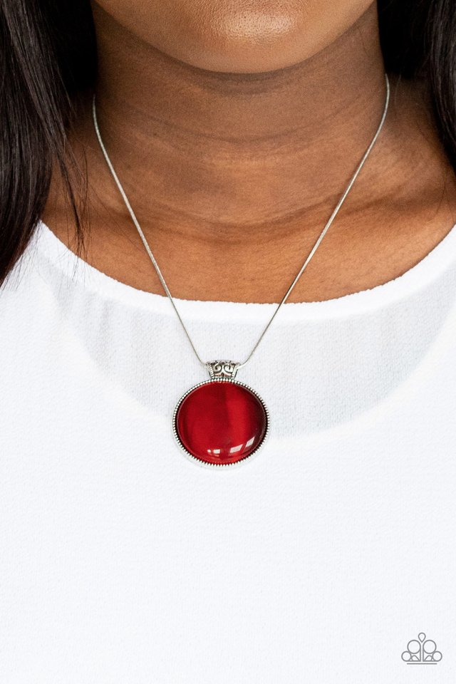 Look Into My Aura - Red - Paparazzi Necklace Image
