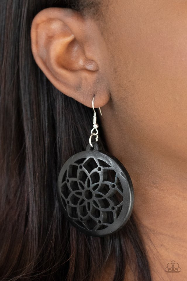 ​Mandala Meadow - Black - Paparazzi Earring Image