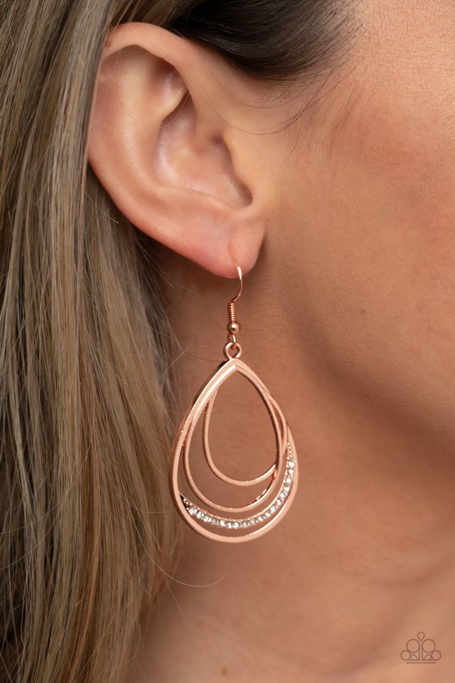 Outrageously Opulent - Copper - Paparazzi Earring Image