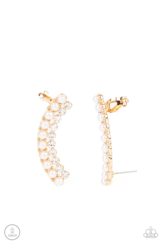 Doubled Down On Dazzle - Gold​ - Paparazzi Earring Image