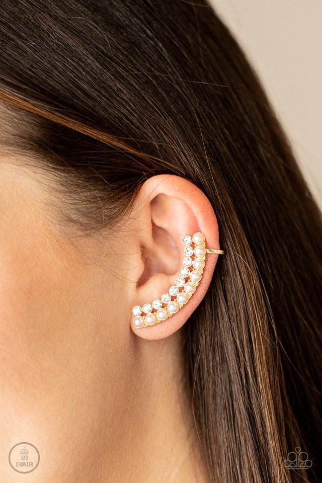 Doubled Down On Dazzle - Gold​ - Paparazzi Earring Image