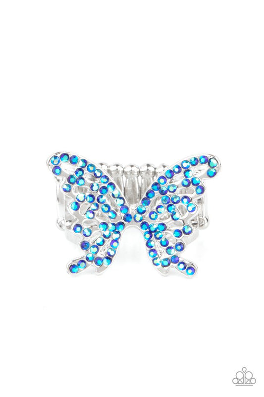 Butterfly Orchard - Blue - Paparazzi Ring Image