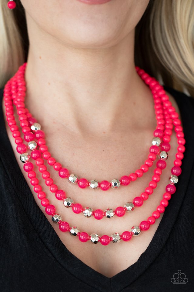 ​STAYCATION All I Ever Wanted - Pink - Paparazzi Necklace Image