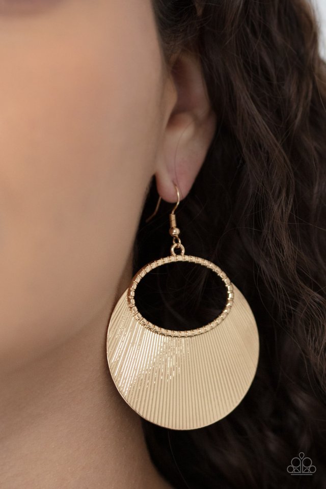 Fan Girl Glam - Gold - Paparazzi Earring Image