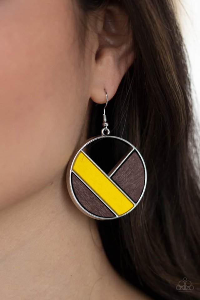 Dont Be MODest - Yellow - Paparazzi Earring Image