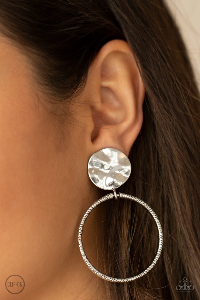​Undeniably Urban - Silver - Paparazzi Earring Image