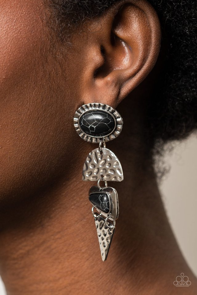 ​Earthy Extravagance - Black - Paparazzi Earring Image