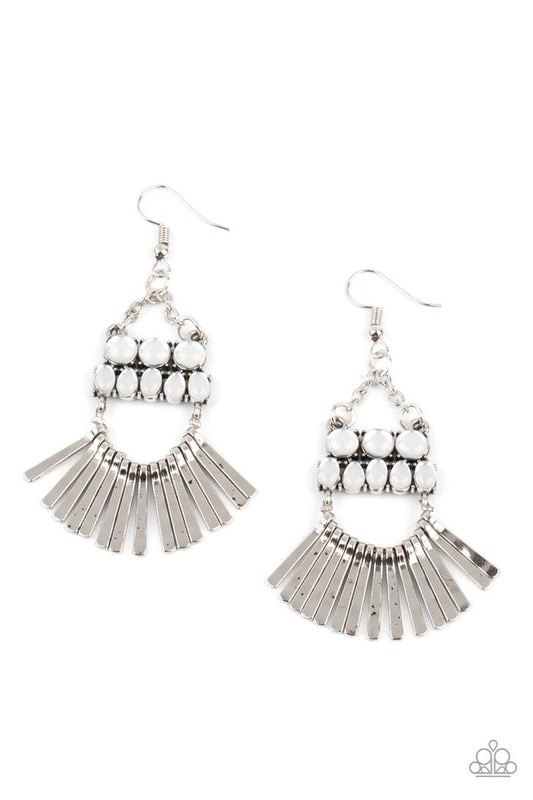 A FLARE For Fierceness - White - Paparazzi Earring Image